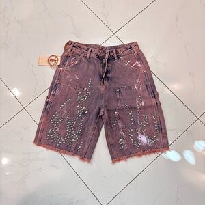 Hellstar rust Denim Shorts